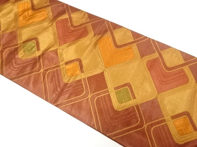 JAPANESE KIMONO / VARIED DIAMOND PATTERN WOVEN FUKURO OBI
